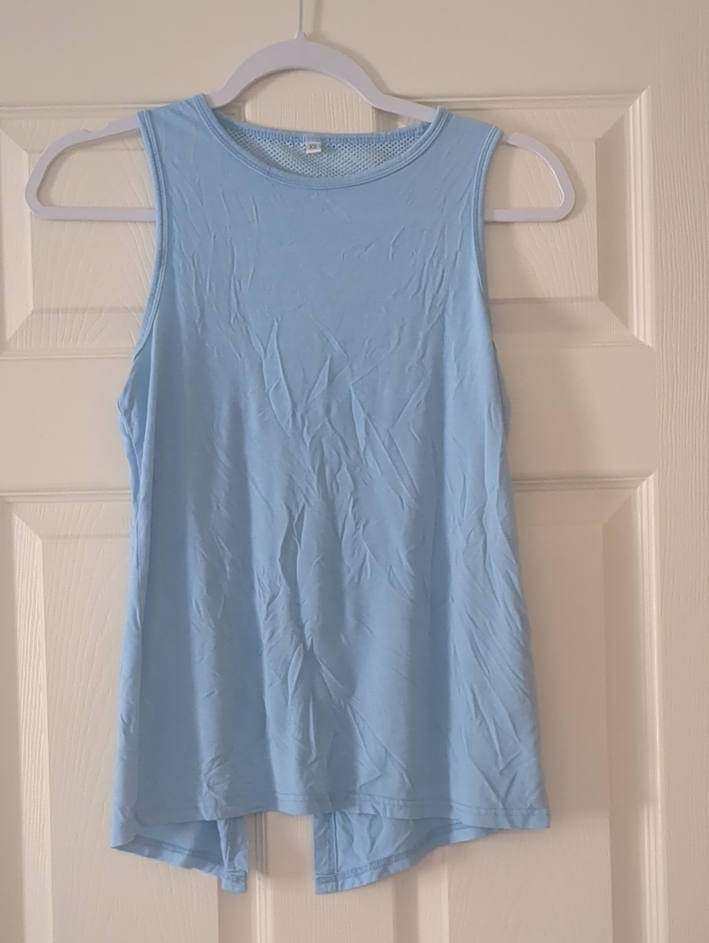 Light Blue Mesh Back Workout Tank